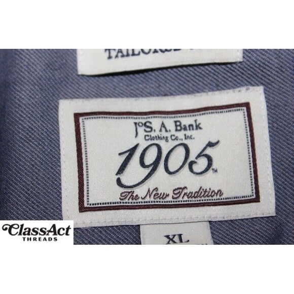 Jos A Bank 1905 Mens Long Sleeve Gray Cotton Tailored Fit Sz XL - Picture 8 of 9